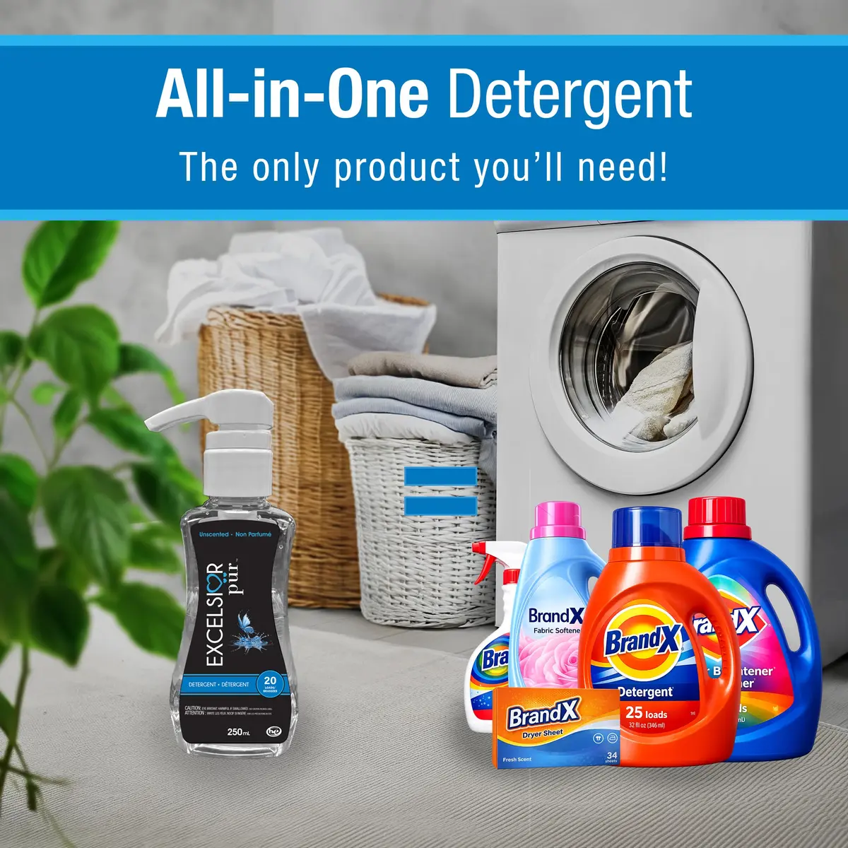 EXCELSIOR (Because You Love It) Pür 7.5x Ultra Concentrated Liquid Laundry Detergent 250mL | Fragrance-Free, 20 Loads - view 4