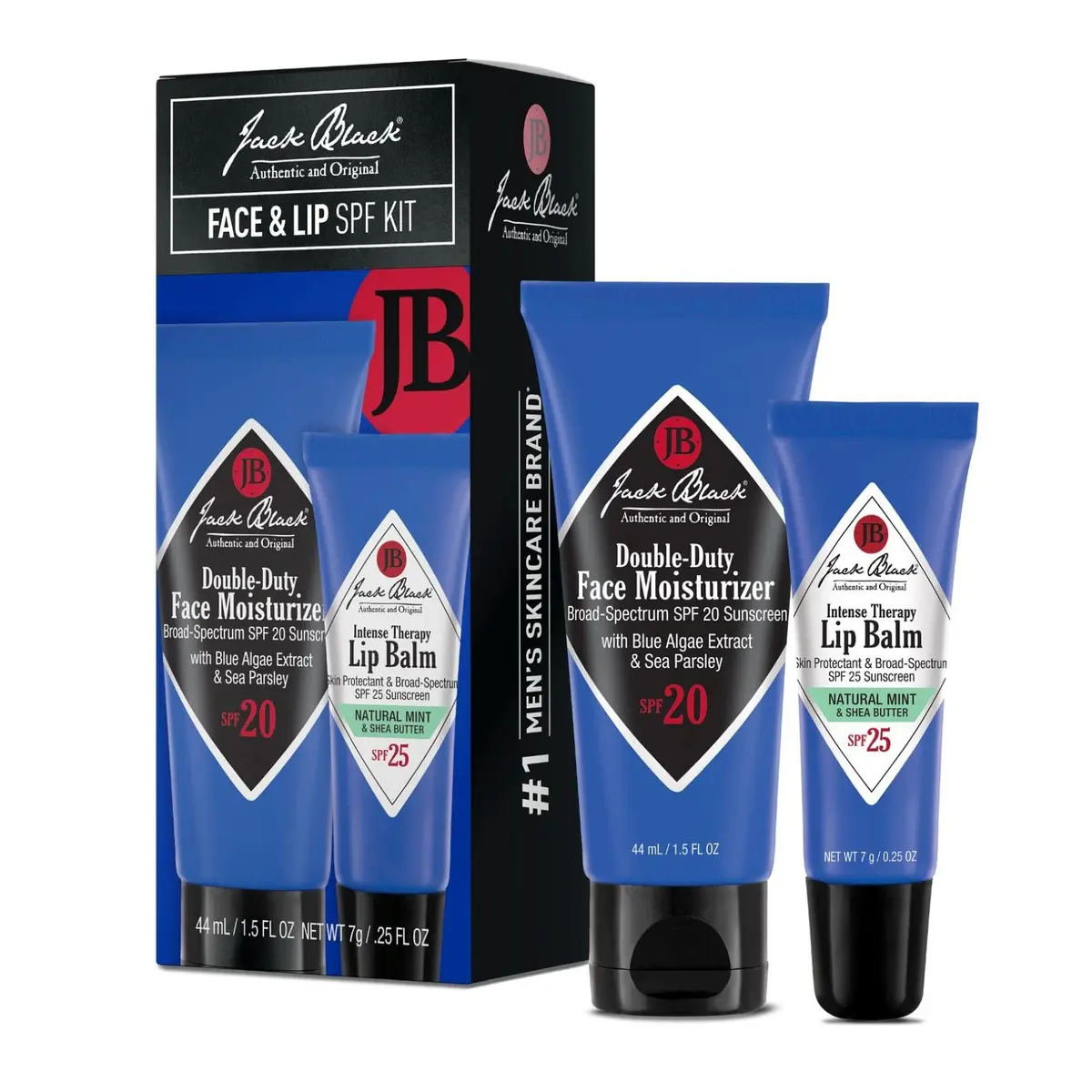 Jack Black Face & Lip SPF Set - Double Duty Face Moisturizer SPF 20 & Intense Therapy Lip Balm SPF 25 (51.75ml / 1.75 Fl Oz) - main product image
