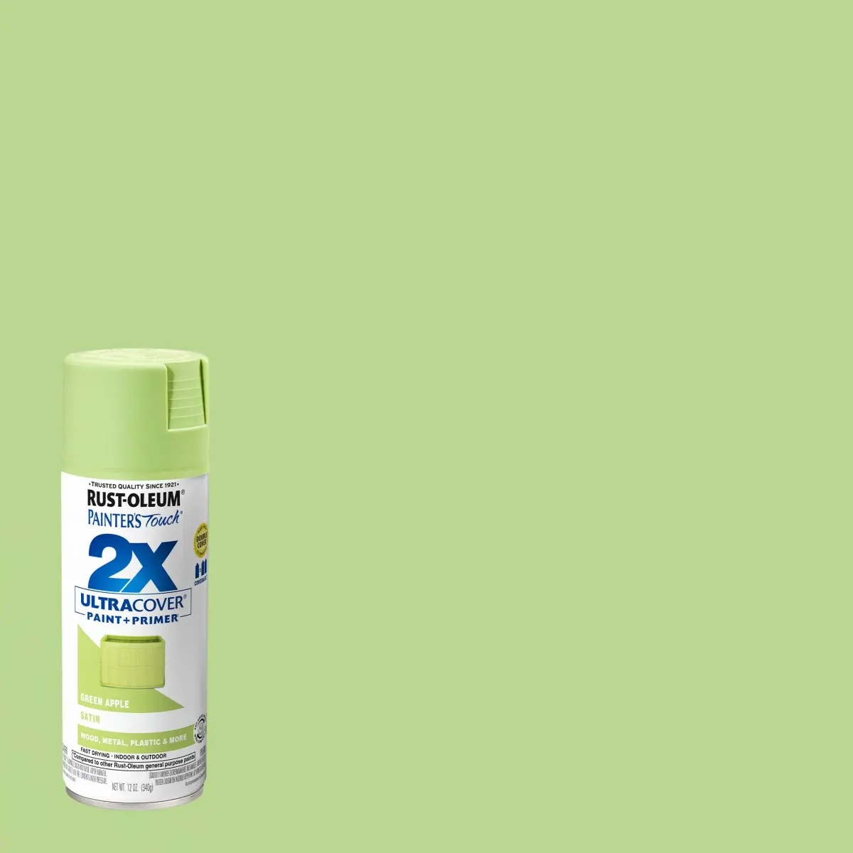 Rust-Oleum Painter's Touch 2X Satin Green Apple Spray Paint, 340g (12 Oz) - view 2
