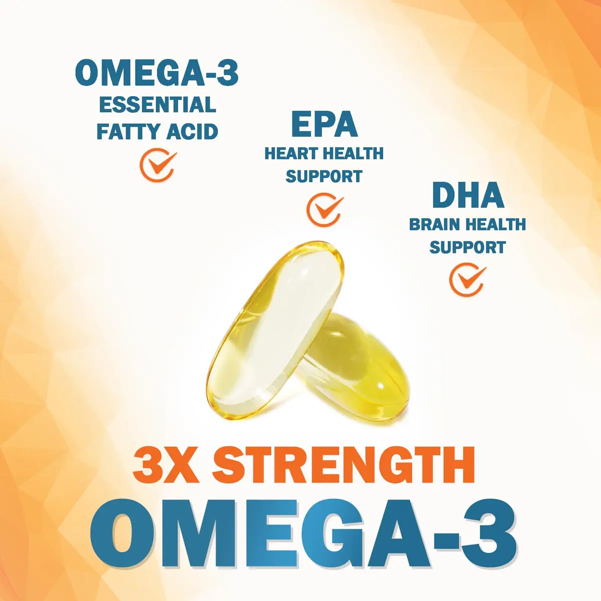 Nature's Nutrition Omega 3 Fish Oil 2400mg | Triple Strength Daily Supplement with EPA & DHA, Wild Caught, Lemon Flavor, 240 Softgels - view 3