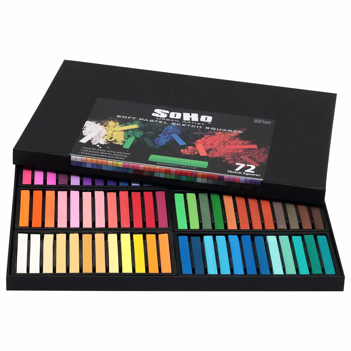 Soho Urban Artist Soft Pastel Sketch Squares - 72 Assorted Colors | Vibrant, Comfortable & Versatile for Artists - view 7