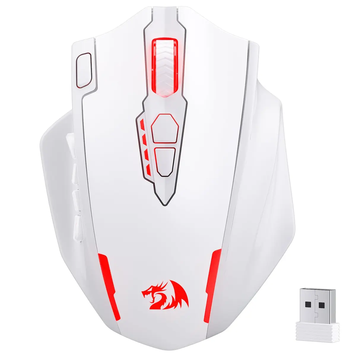 Redragon M913 MAX Wireless MMO Gaming Mouse 26000 DPI White | 18 Programmable Buttons, 1ms Response - main product image