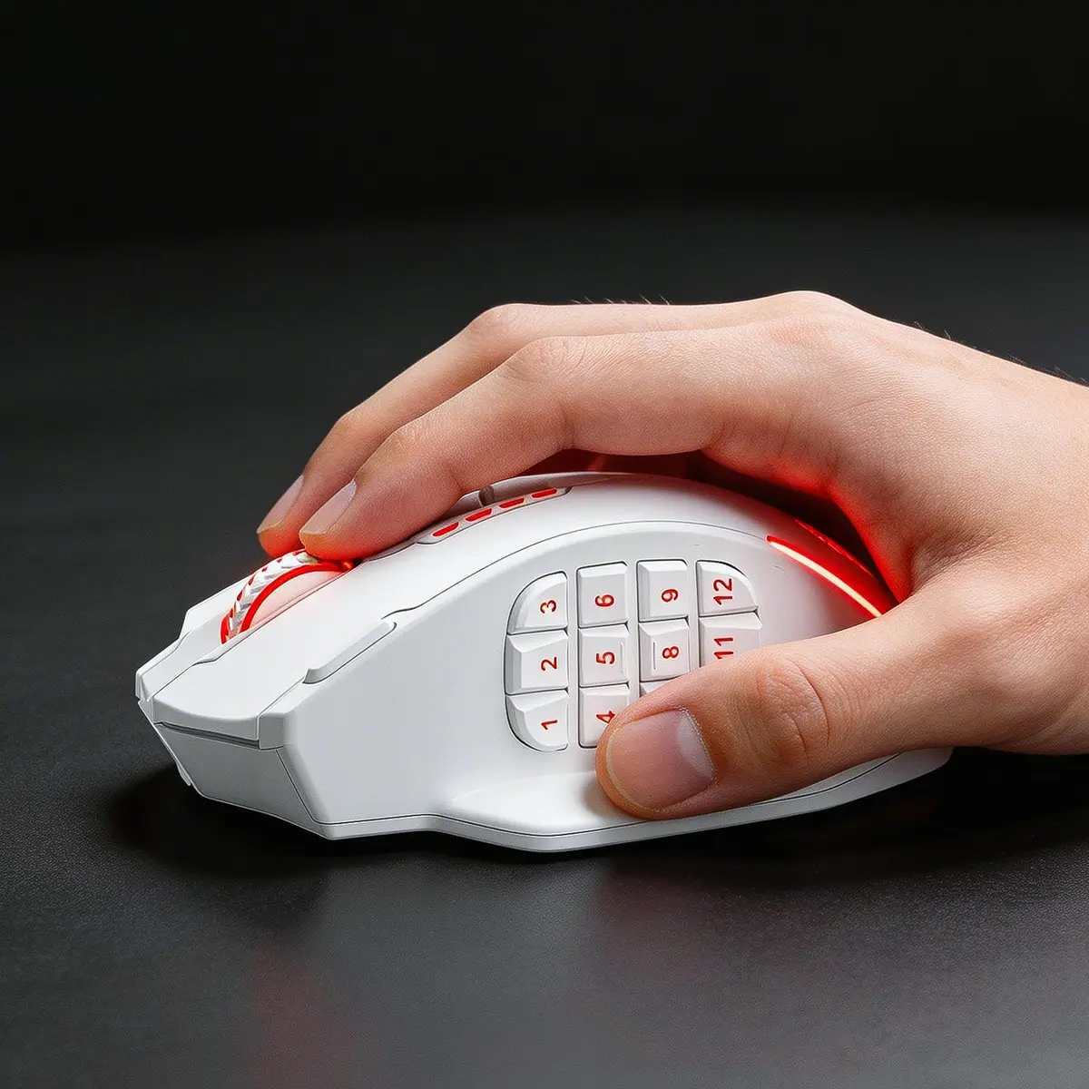 Redragon M913 MAX Wireless MMO Gaming Mouse 26000 DPI White | 18 Programmable Buttons, 1ms Response - view 6