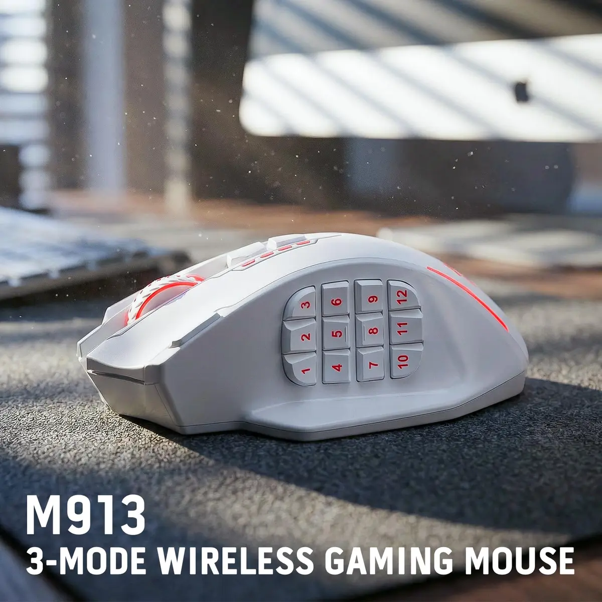 Redragon M913 MAX Wireless MMO Gaming Mouse 26000 DPI White | 18 Programmable Buttons, 1ms Response - view 8