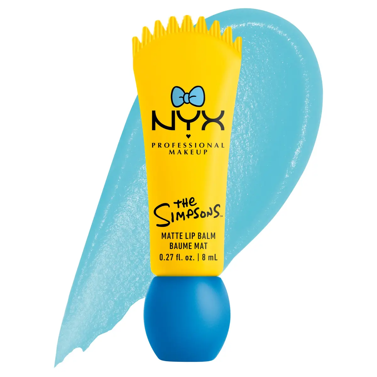 NYX PROFESSIONAL MAKEUP Simpson Smushy Matte Lip Balm, Buildable & Blurring, Vegan & Cruelty-Free - Peekaboo Blue (Clear) | Springfield Collaboration - main product image