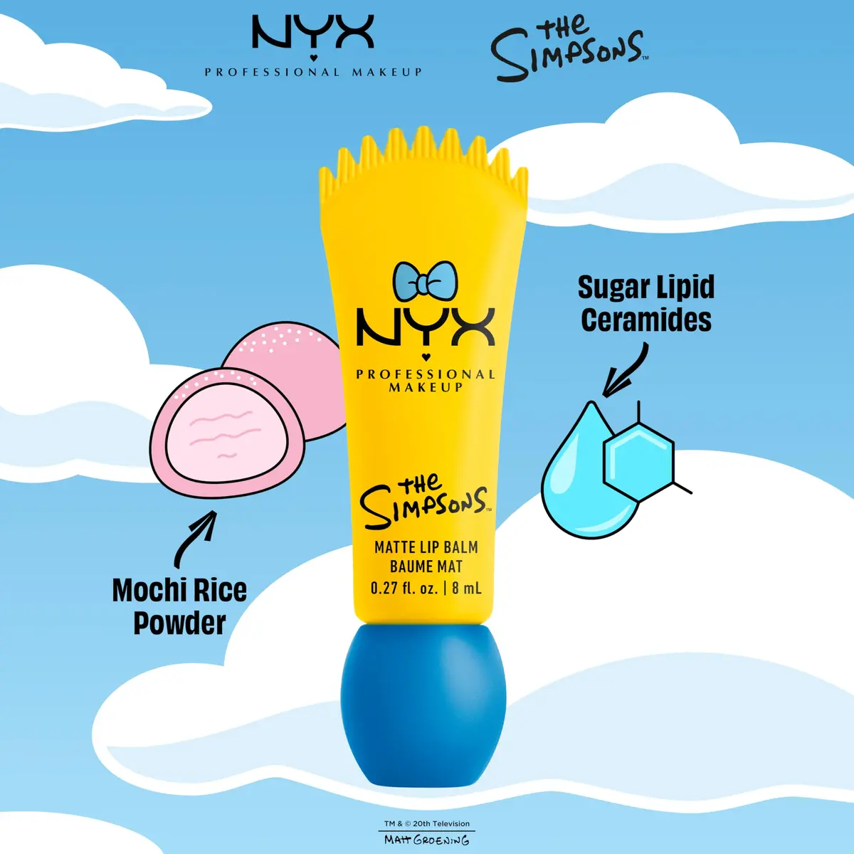 NYX PROFESSIONAL MAKEUP Simpson Smushy Matte Lip Balm, Buildable & Blurring, Vegan & Cruelty-Free - Peekaboo Blue (Clear) | Springfield Collaboration - view 6