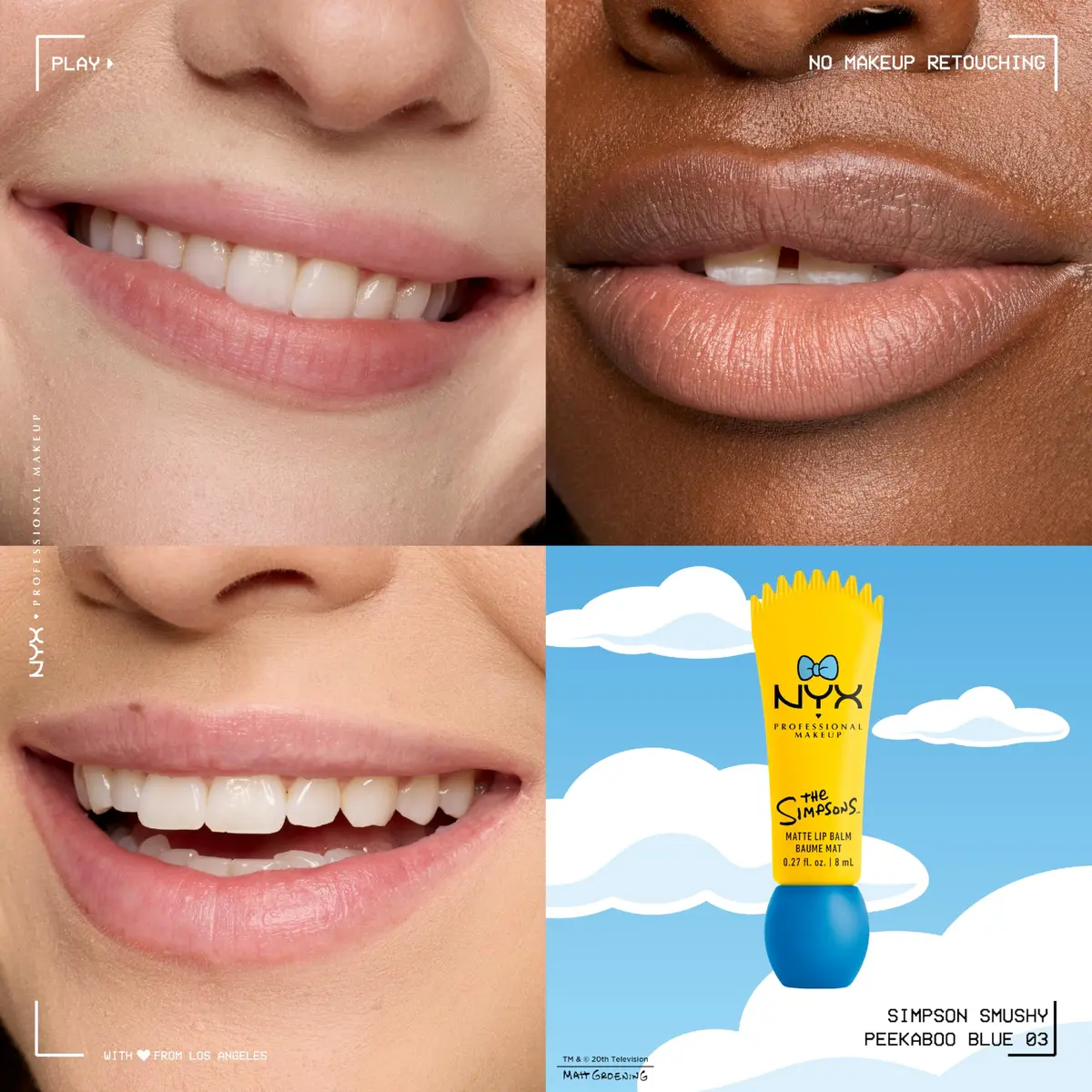 NYX PROFESSIONAL MAKEUP Simpson Smushy Matte Lip Balm, Buildable & Blurring, Vegan & Cruelty-Free - Peekaboo Blue (Clear) | Springfield Collaboration - view 3