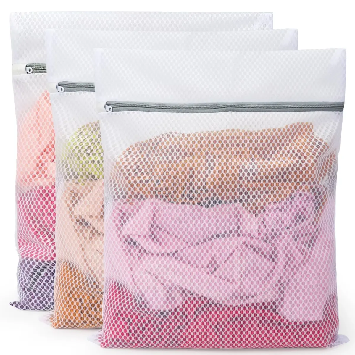 Vivifying Large Honeycomb Mesh Laundry Bags 3 Pack 52cm x 42cm | Protects Delicates in Wash & Dry Cycles - main product image