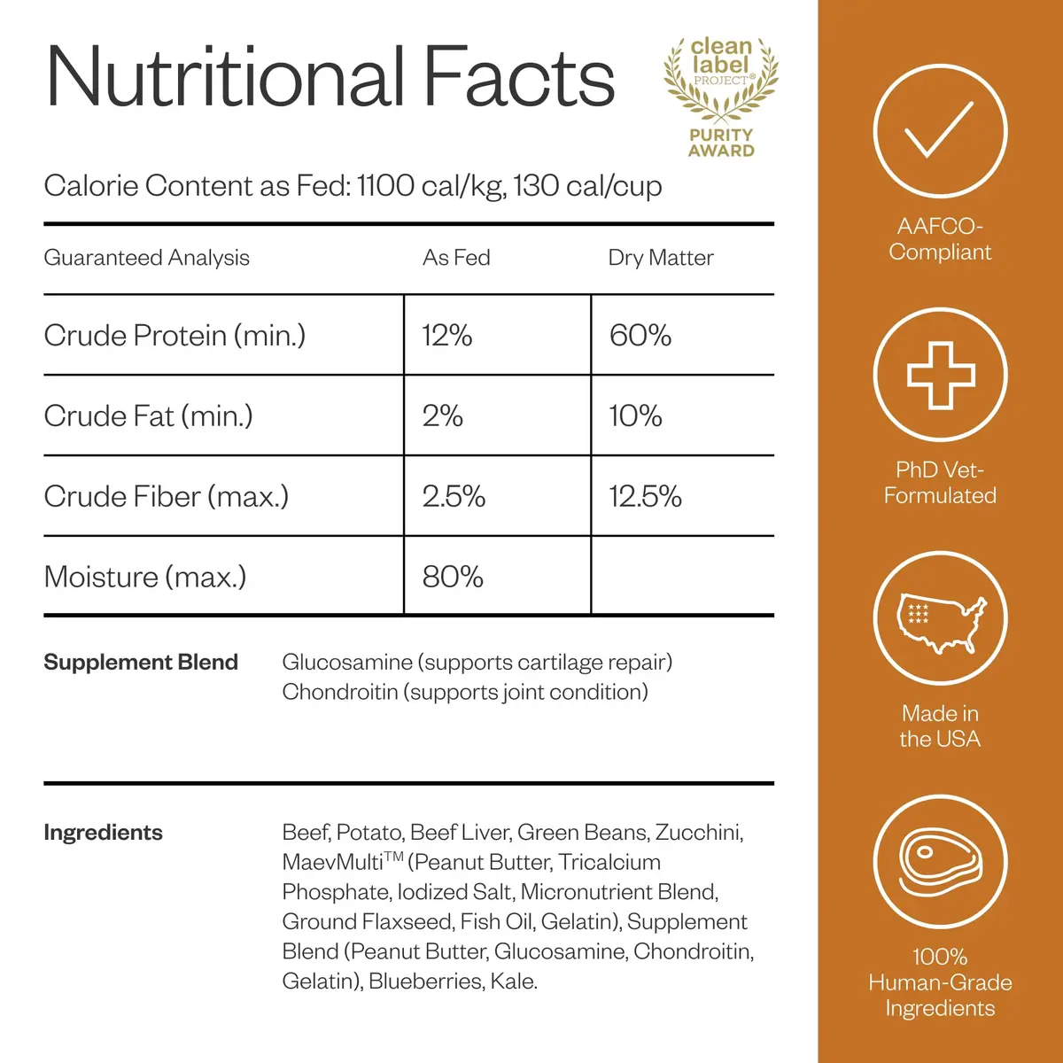 Maev Human-Grade Frozen Beef Dog Food, Hip & Joint Support, 5 lb | Supports Mobility & Inflammation - view 8