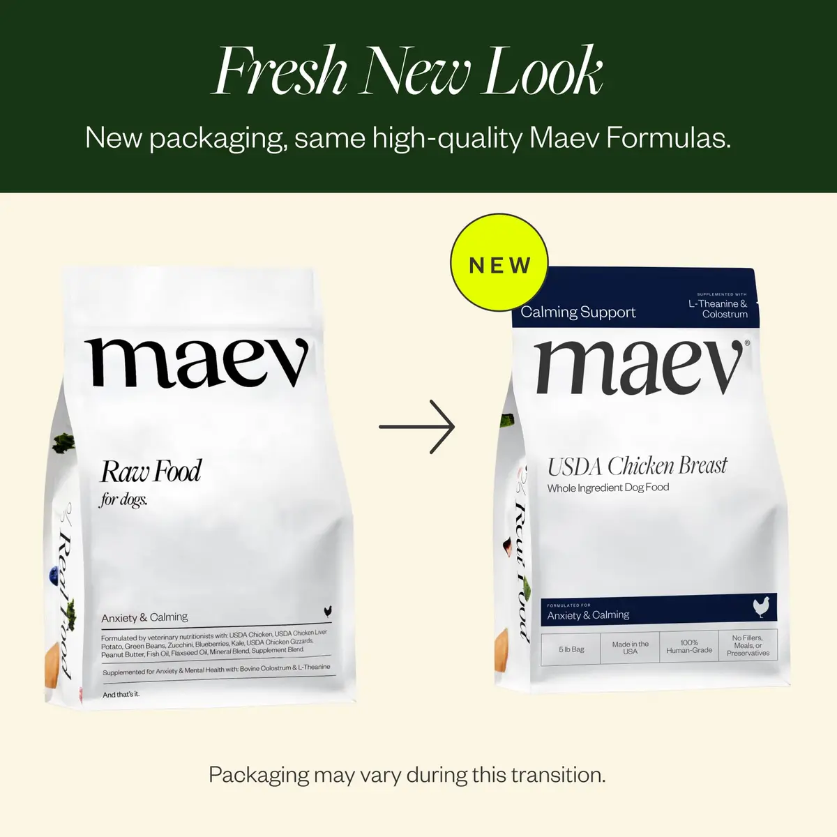 Maev Human-Grade Frozen Chicken Dog Food, 5 lb | Anxiety & Calming Support with Real Chicken - view 2