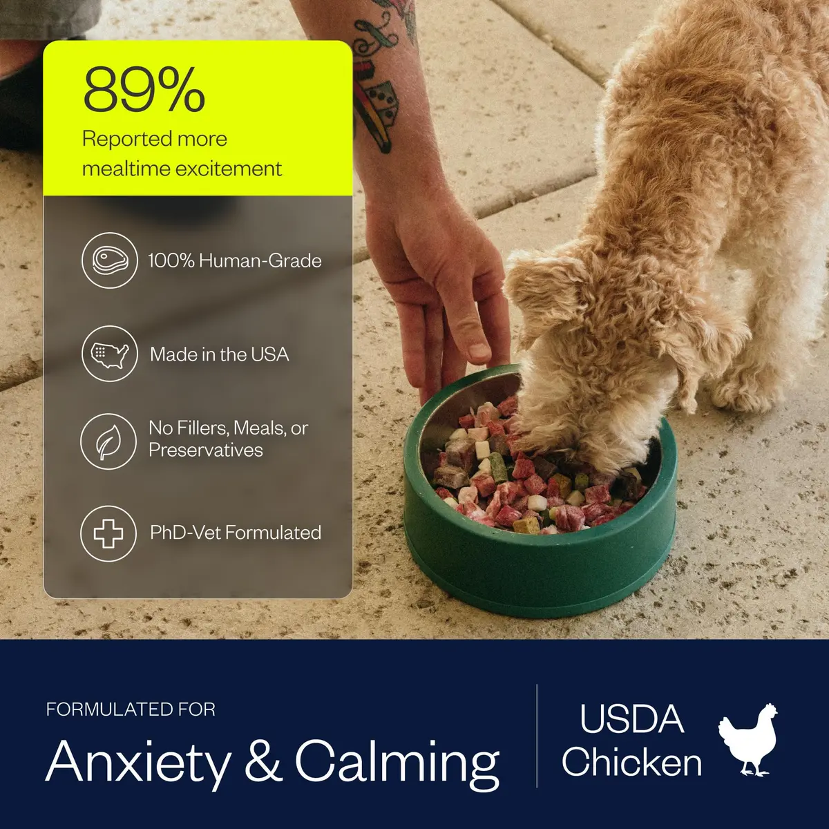 Maev Human-Grade Frozen Chicken Dog Food, 5 lb | Anxiety & Calming Support with Real Chicken - view 3