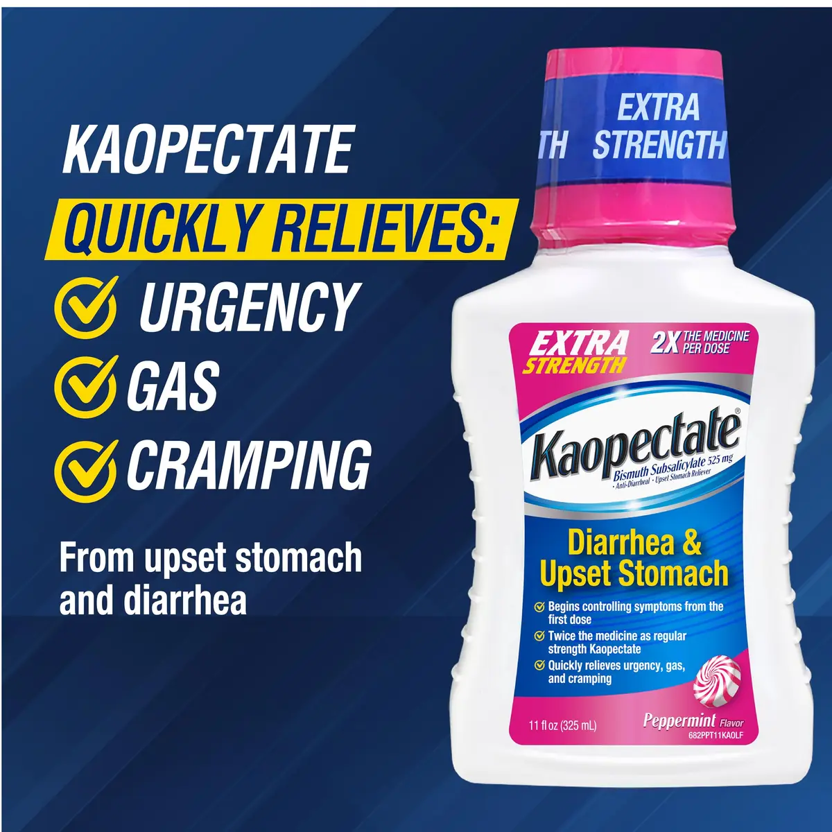 Kaopectate Extra Strength Diarrhea 11oz | Fast-Acting Upset Stomach Relief with Bismuth Subsalicylate - view 8