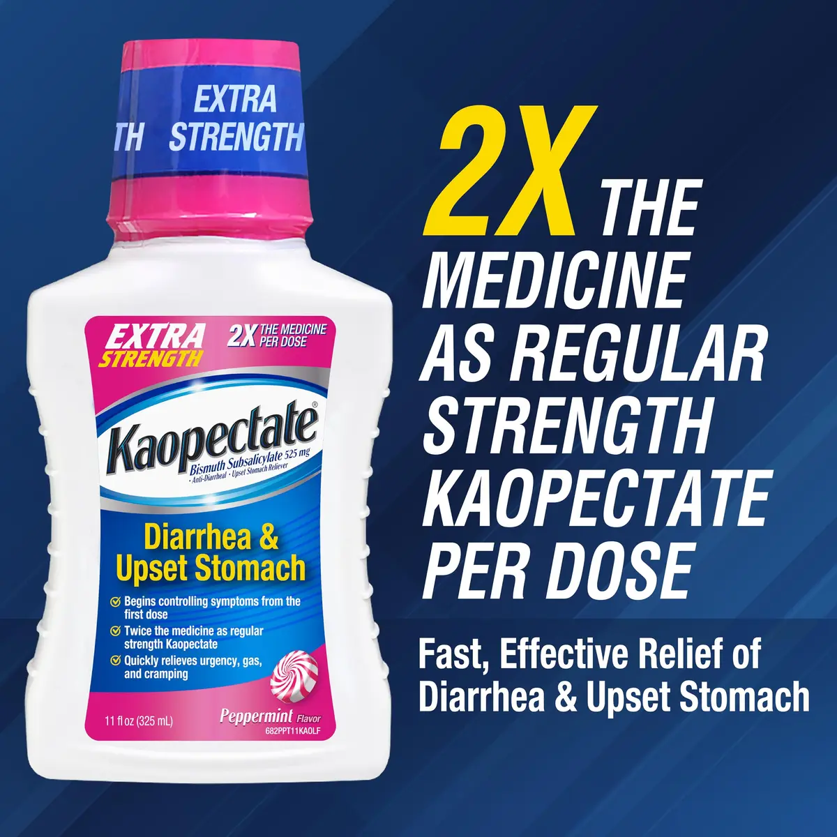 Kaopectate Extra Strength Diarrhea 11oz | Fast-Acting Upset Stomach Relief with Bismuth Subsalicylate - view 2