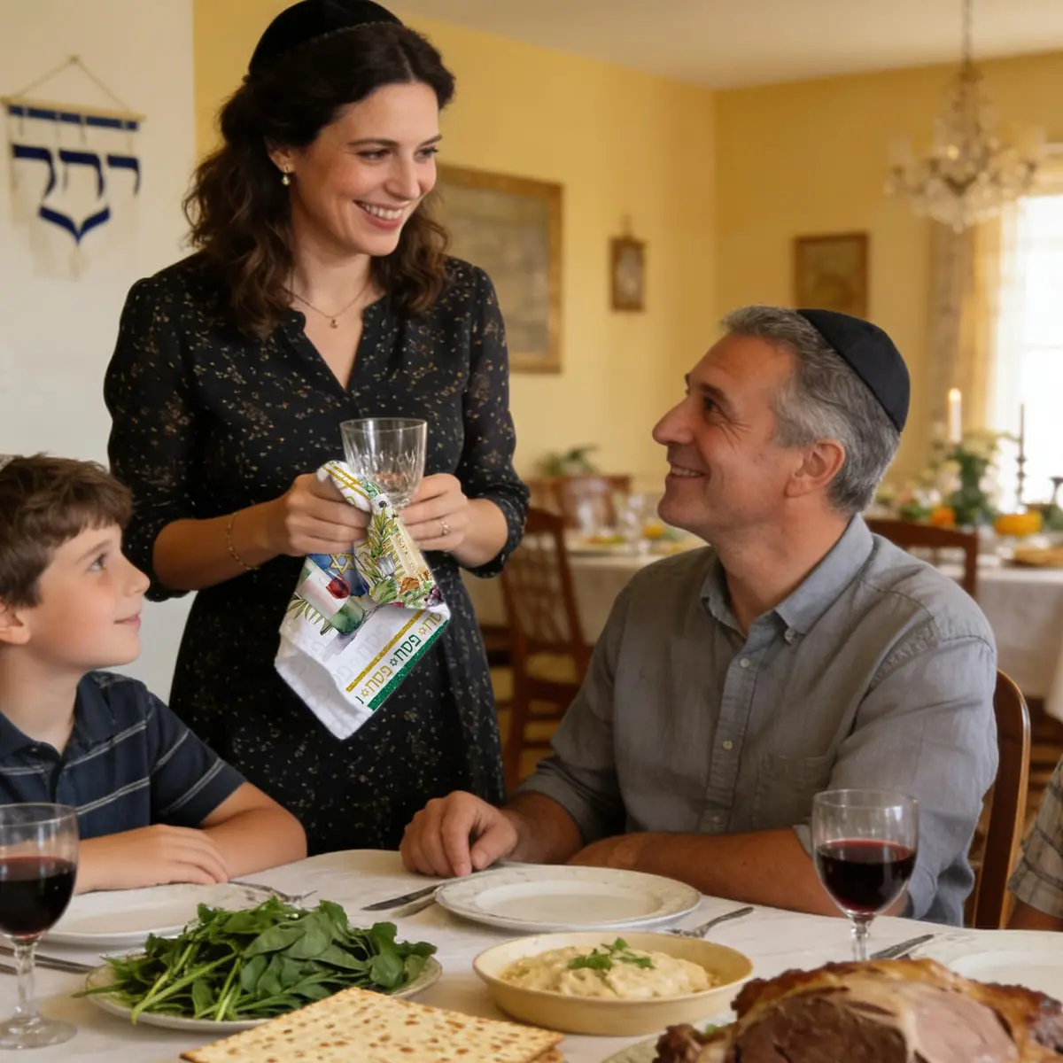 Koazava Passover Kitchen Towels 15.75" x 23.62" | Jewish Star of David & Seder Themes - view 7