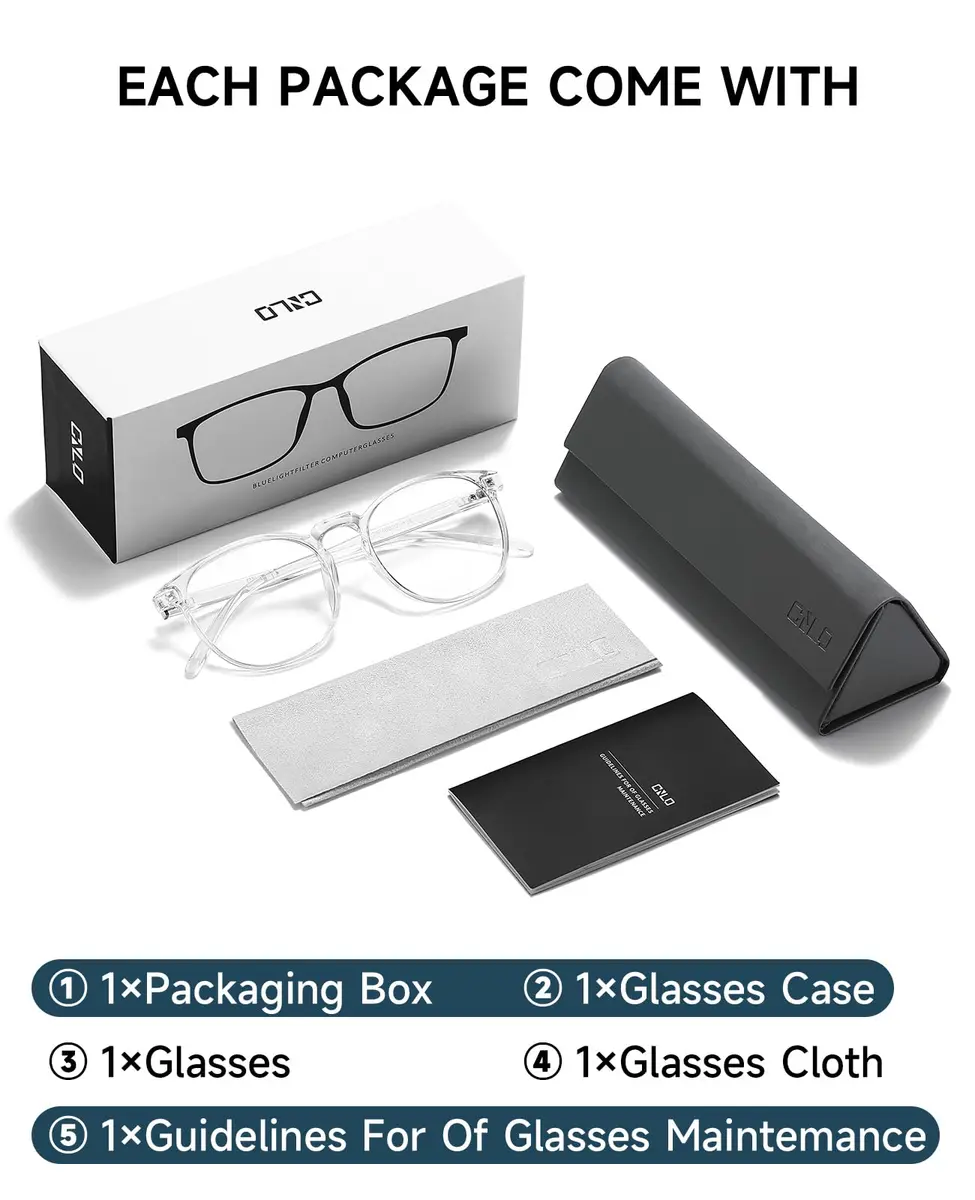 CNLO Blue Light Blocking Glasses Crystal | Anti-Blue Light Tinted Lenses - view 5