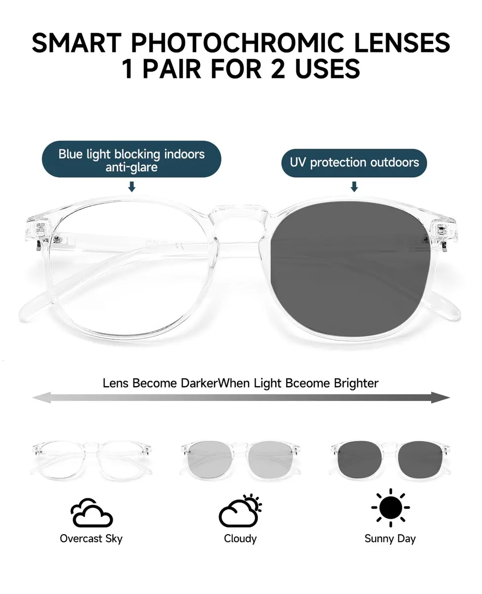 CNLO Blue Light Blocking Glasses Crystal | Anti-Blue Light Tinted Lenses - view 3