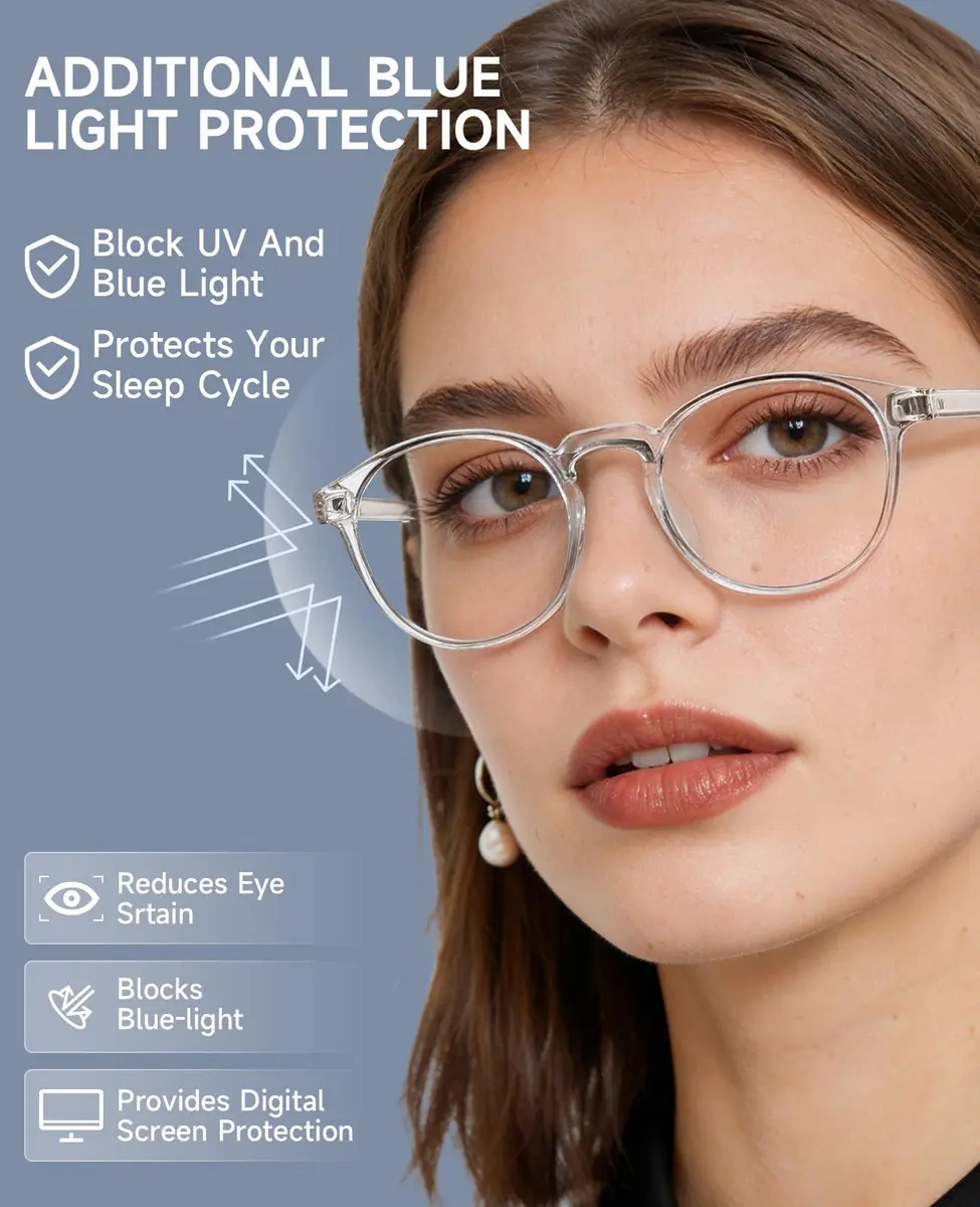CNLO Blue Light Blocking Glasses Crystal | Anti-Blue Light Tinted Lenses - view 4