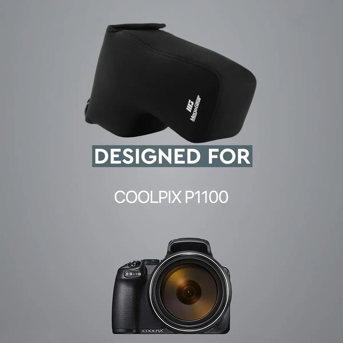 MegaGear Ultra Light Neoprene Camera Case for Nikon Coolpix P1100 | Black - view 6