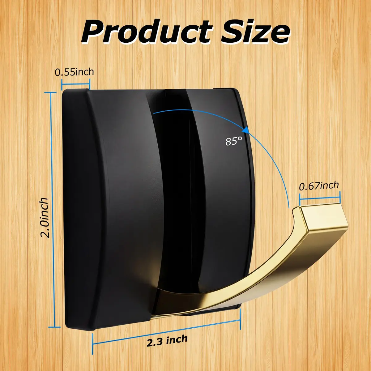 Queekay Storage Hook 4 Pcs Black Gold | Heavy Duty Aluminum Wall Hanging for Bathroom & Closet - view 5
