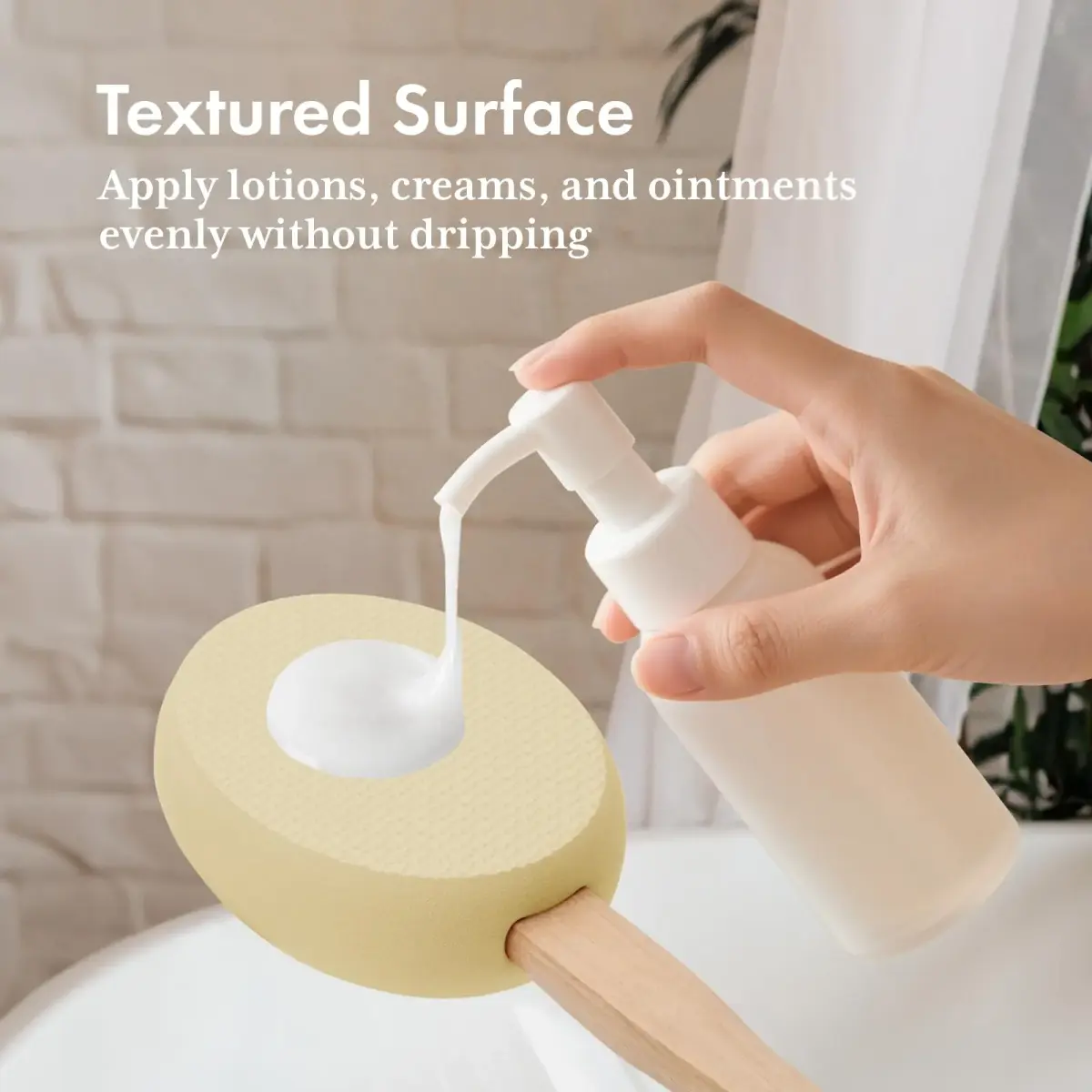 AmazerBath Lotion Applicator Yellow with 4 Replacement Pads | FDA Approved for Daily Living Aids - view 3