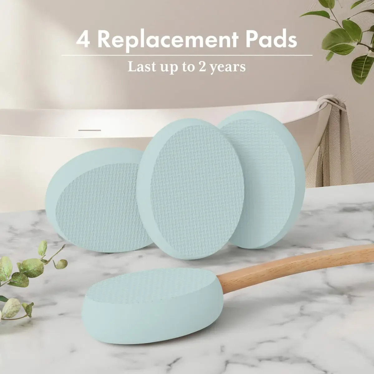 AmazerBath Lotion Applicator with 4 Replacement Pads & 17" Curved Handle | FDA Approved for Back, Feet, Sunscreen, Moisturizer - view 6