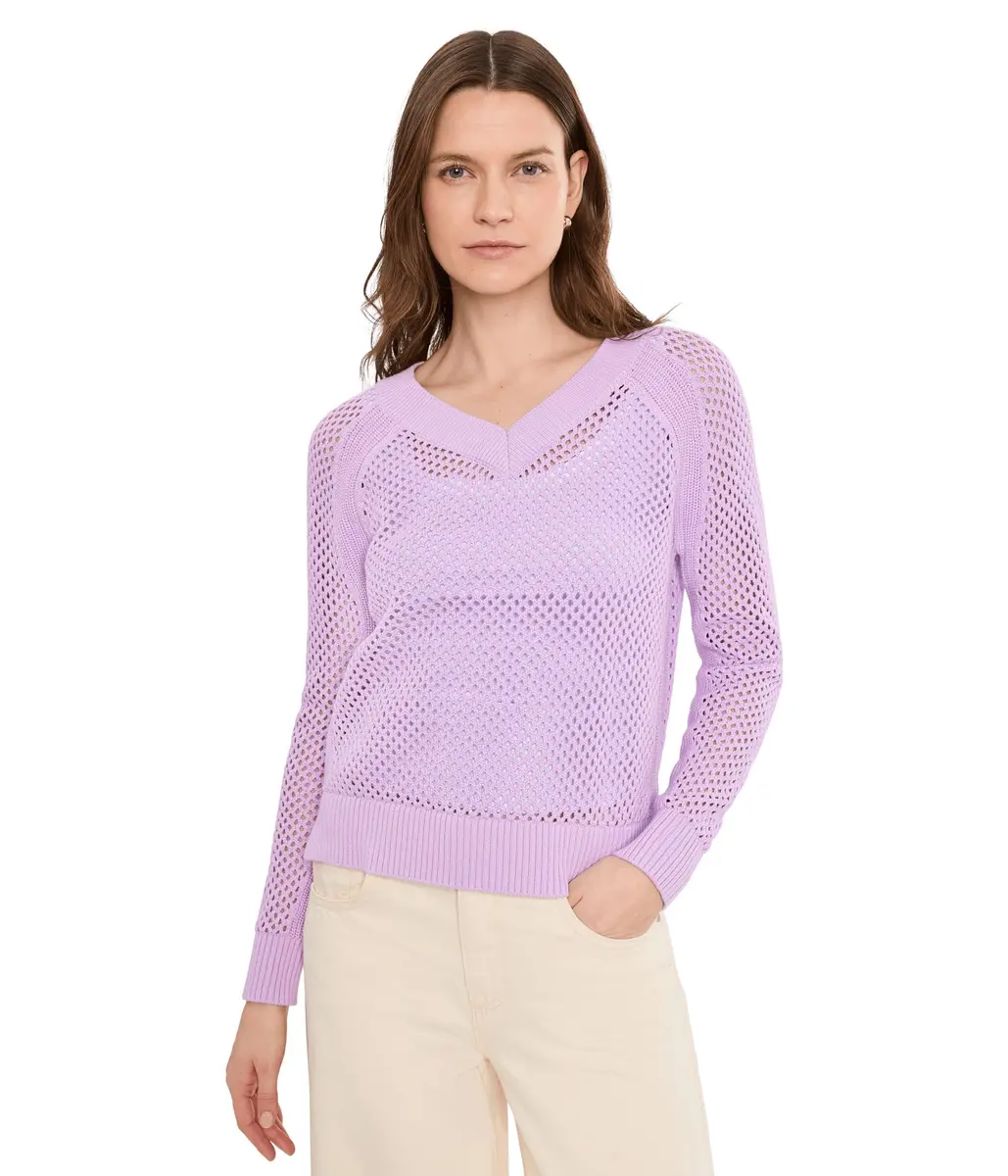 Elliott Lauren Womens Open Mind Lavender Sweater | Cotton Regular Fit LG - main product image