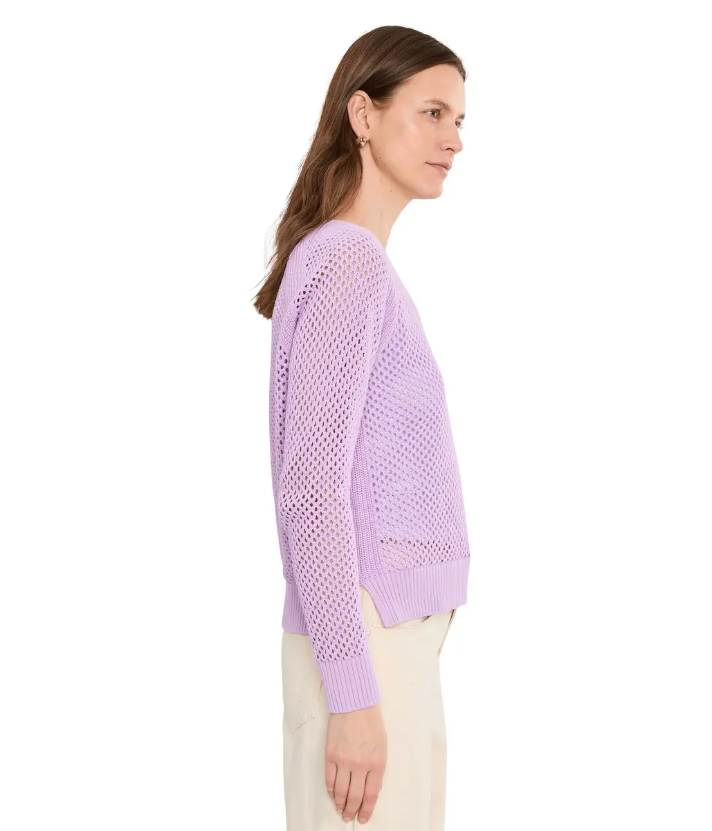 Elliott Lauren Womens Open Mind Lavender Sweater | Cotton Regular Fit LG - view 3