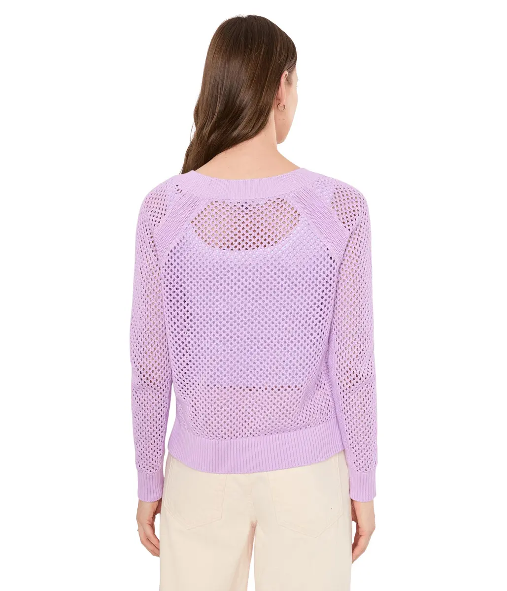 Elliott Lauren Womens Open Mind Lavender Sweater | Cotton Regular Fit LG - view 4