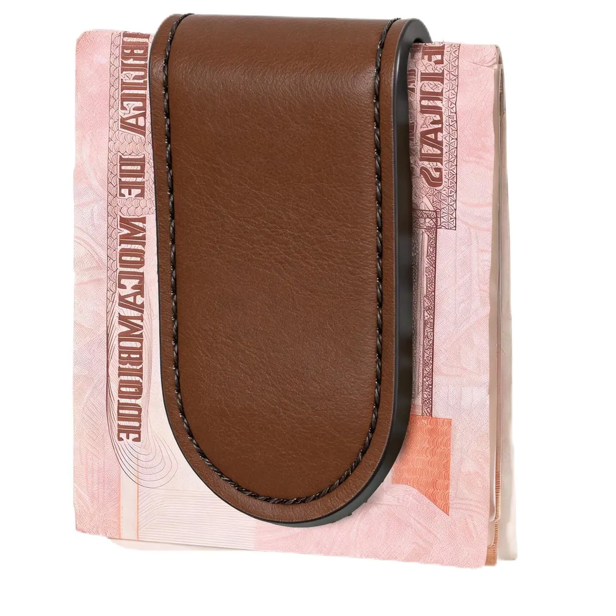 Hpmjz Slim Magnetic Money Clip Leather Business Card Holder for Men Black | Compact & Durable - main product image