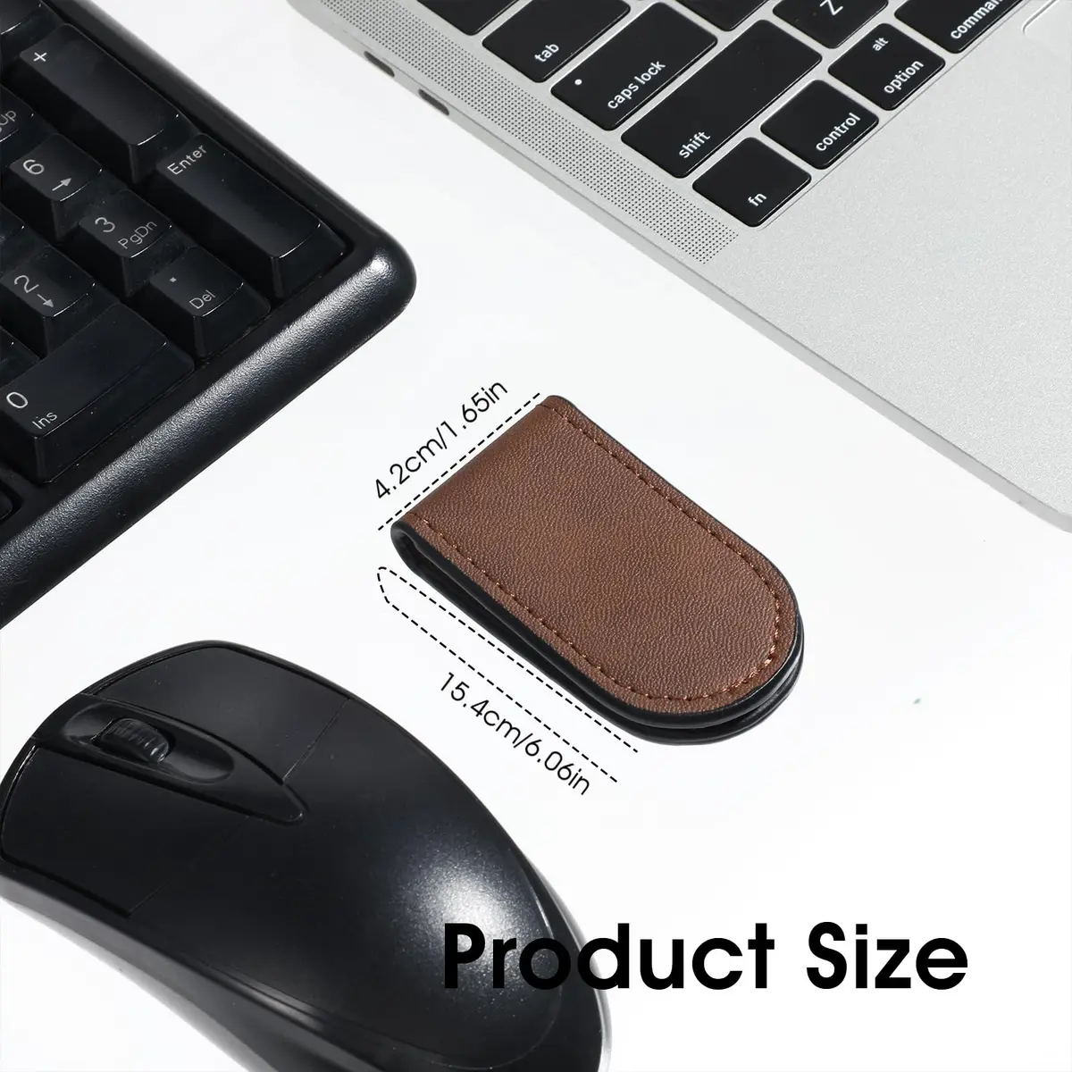 Hpmjz Slim Magnetic Money Clip Leather Business Card Holder for Men Black | Compact & Durable - view 2