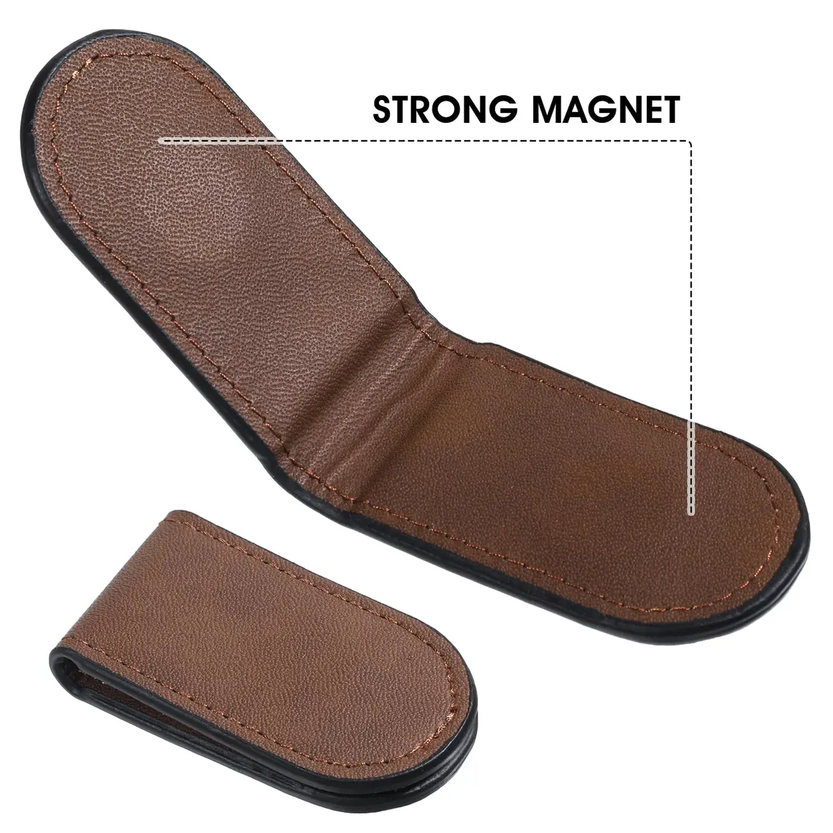 Hpmjz Slim Magnetic Money Clip Leather Business Card Holder for Men Black | Compact & Durable - view 4