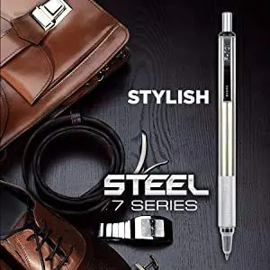 Zebra Pen F-701 Retractable Ballpoint Pen 0.8mm | Stainless Steel Barrel, Black Ink, Pack of 2 - view 4