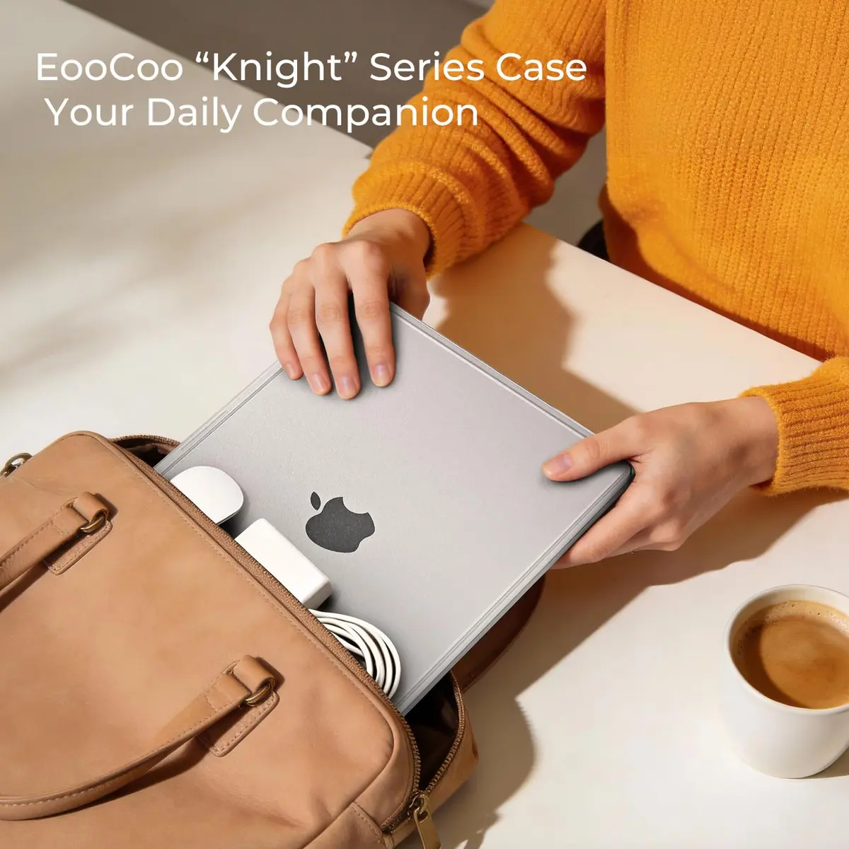 EooCoo Reinforced Anti-Crack Case for MacBook Air 13.6 inch M5-M2 Chip (2022-2026) | Shockproof Matte Clear Hard Shell - view 7