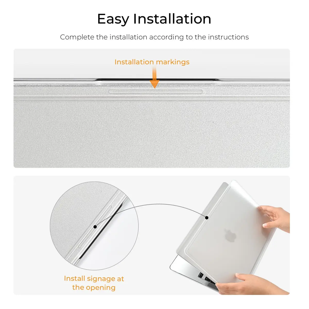 EooCoo Reinforced Anti-Crack Case for MacBook Air 13.6 inch M5-M2 Chip (2022-2026) | Shockproof Matte Clear Hard Shell - view 8