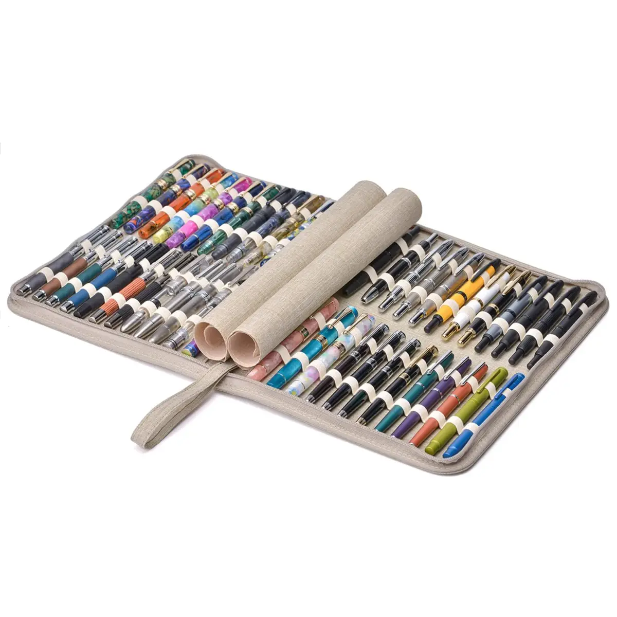 erofa 48 Slot Fountain Pen Case 420g (14.8 oz) | Water-Resistant Canvas Organizer for Collectors - main product image