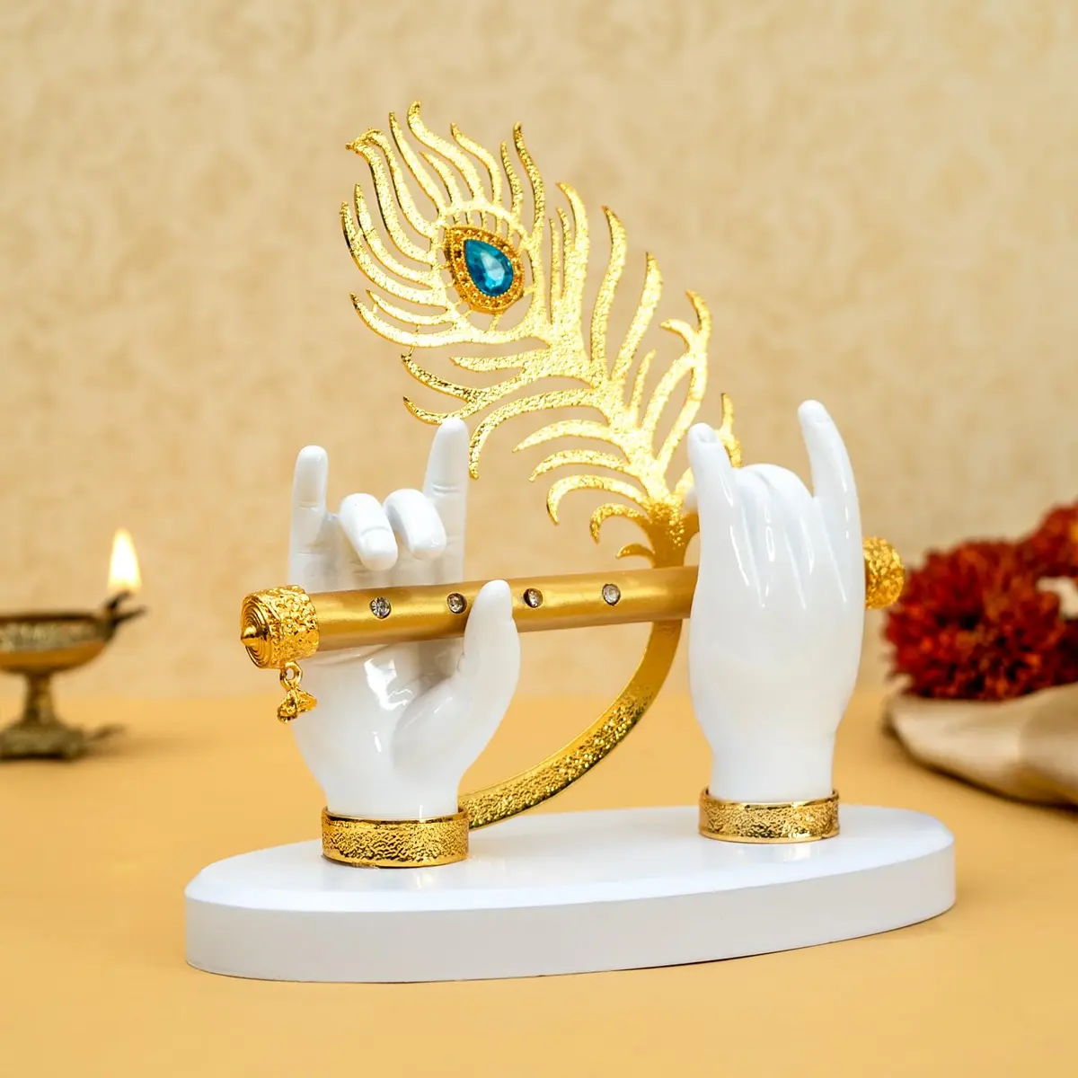 Ekhasa Lord Krishna Hands with Flute Idol (Big Size) | Divine Krishna Statue for Home & Car Decor - view 2