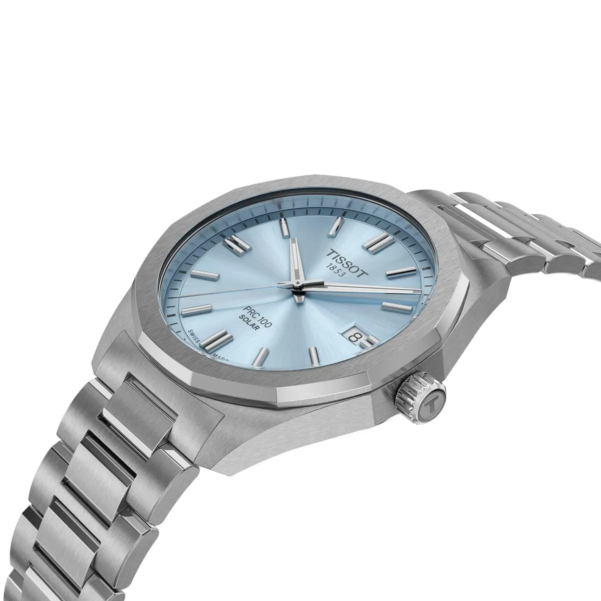 Tissot PRC 100 Solar, Swiss Solar Quartz, 39mm | Ice Blue Dial Men’s Watch with Solar Power - view 3