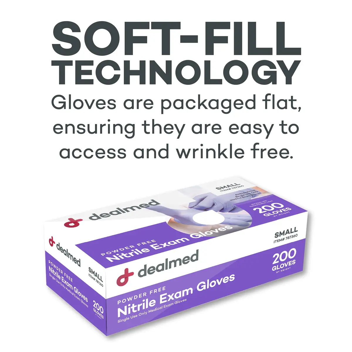 Dealmed Nitrile Exam Gloves Small (200 Count) | Powder-Free & Latex-Free Protection - view 6