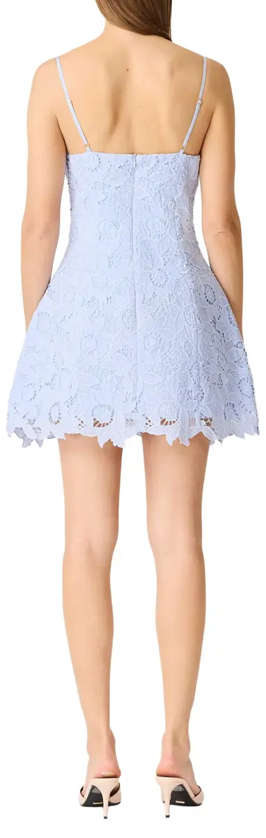 Elliatt Women's Lacy Tulip Mini Dress, Powder Blue, M | Delicate floral embroidery, lightweight fit - view 2