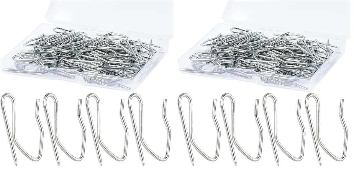 Sopito 1.2 Inches Curtain Hooks | Durable Stainless Steel, Rustproof, Pack of 58 - main product image