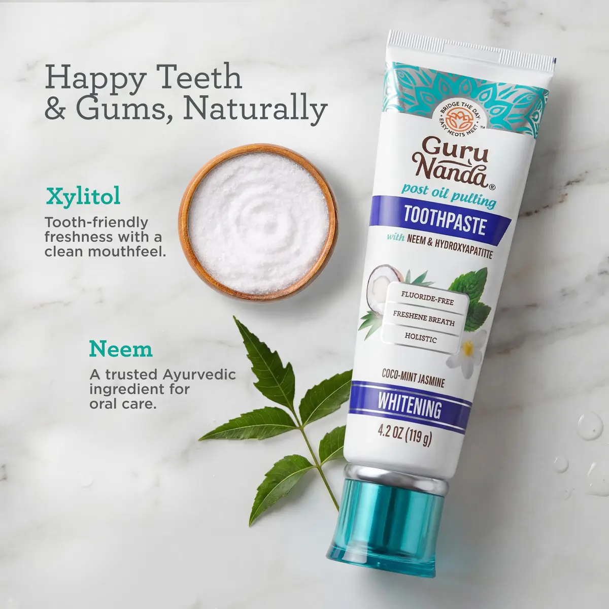 GuruNanda Hydroxyapatite Toothpaste with Neem & Vitamins | 8x4.2oz (33.6oz Total) - view 3