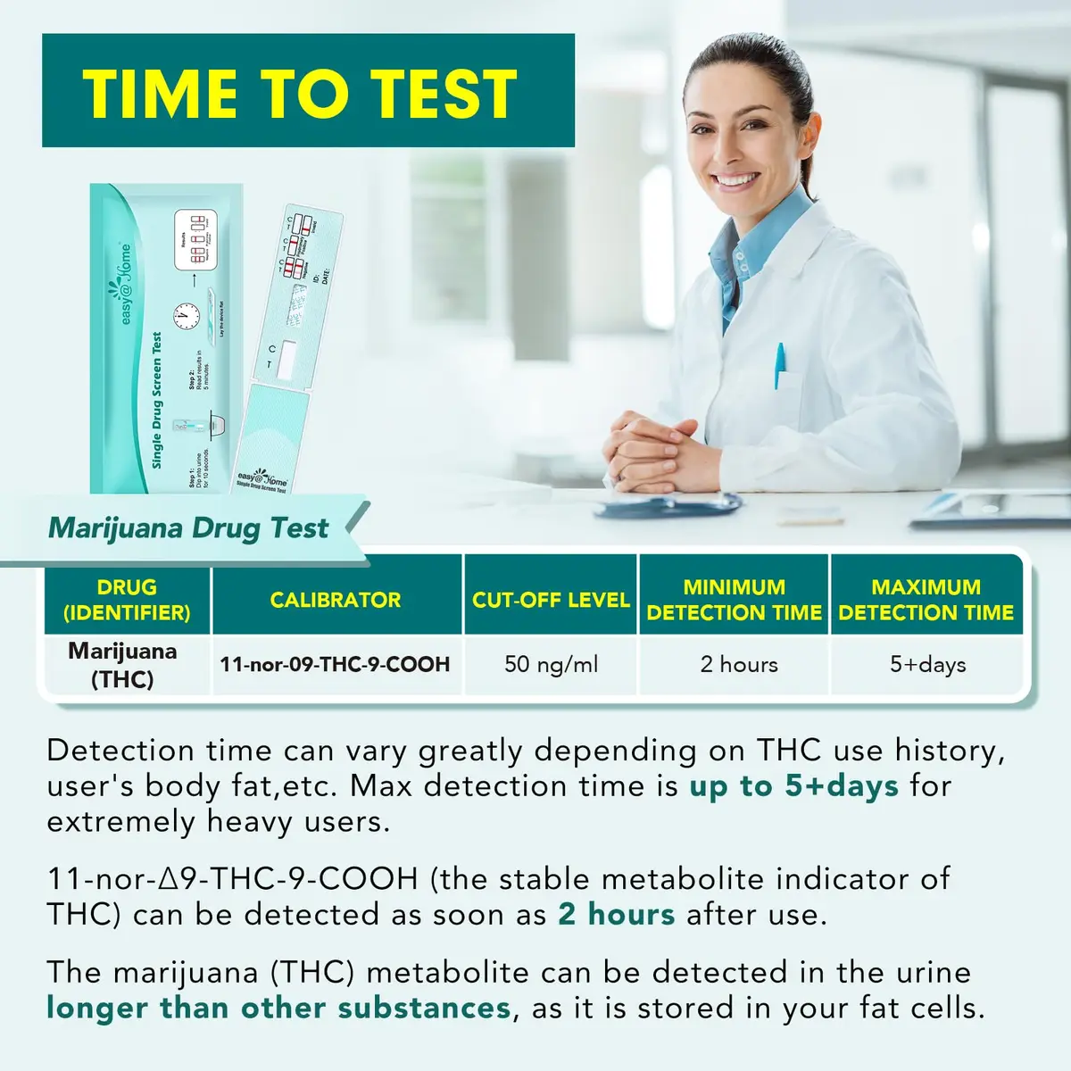 Easy@Home THC Drug Test Kit for Urine - 20 Pack | Detects 50 ng/mL Cutoff - view 5
