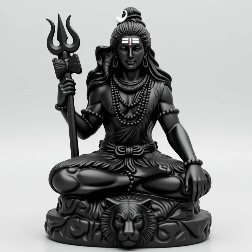 UNOVATE Shiva Idol for Car Dashboard | Mahadev Statue | Compact Black Polyresin (100g) - view 8