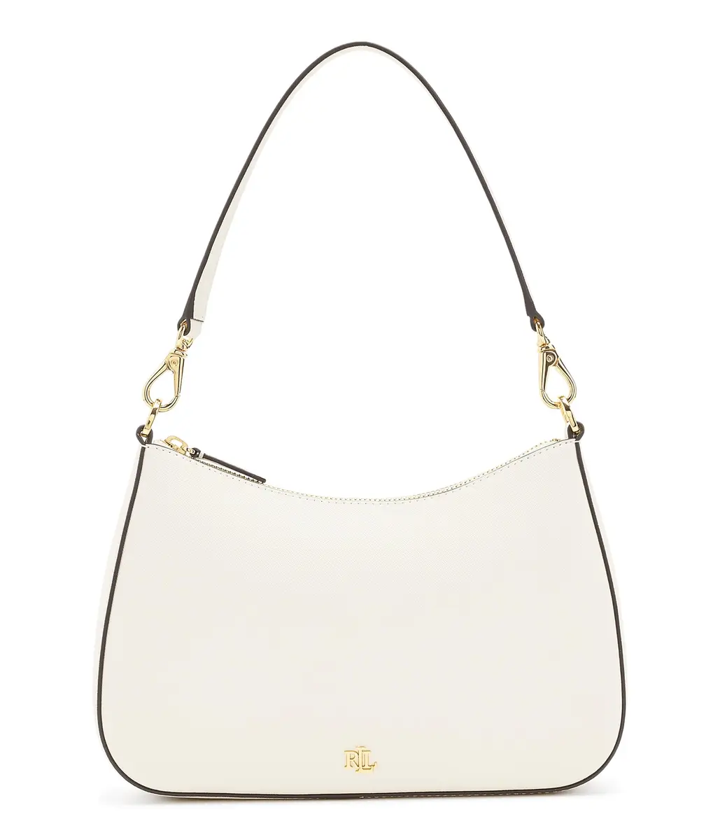 Lauren Ralph Lauren Crosshatch Leather Medium Danni Bag | Soft White | One Size - main product image