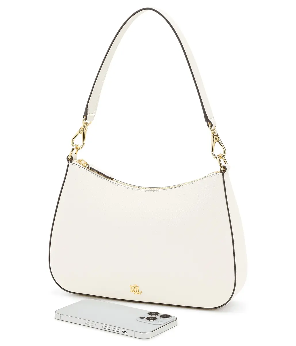Lauren Ralph Lauren Crosshatch Leather Medium Danni Bag | Soft White | One Size - view 3