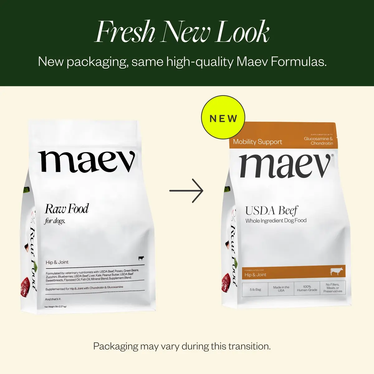 Maev Human-Grade Frozen Beef Dog Food 10 lb | Hip & Joint Support with Real Beef & Vegetables - view 2