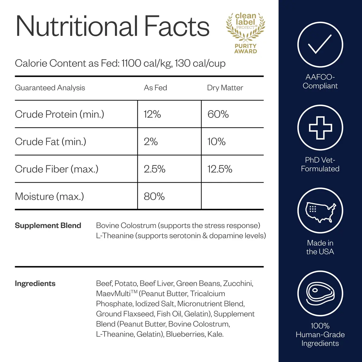 Maev Human-Grade Frozen Beef Dog Food 10 lb | Anxiety & Calming Support - view 8