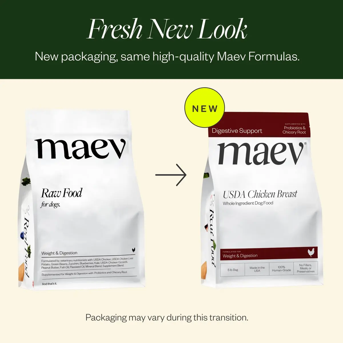 Maev Human-Grade Frozen Chicken Dog Food 10 lb | Supports Digestion & Weight - view 2