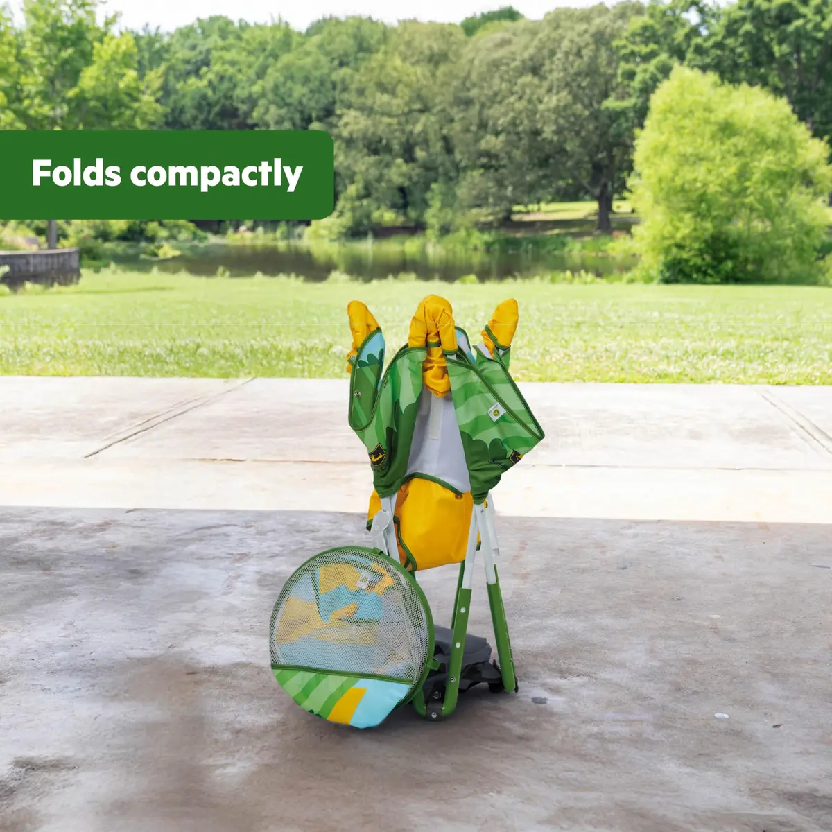 Bright Starts John Deere Pop 'N Jump Portable Baby Jumper | Foldable Indoor/Outdoor Baby Jumper with Sensory Activities, Ages 6–12 Months - view 6