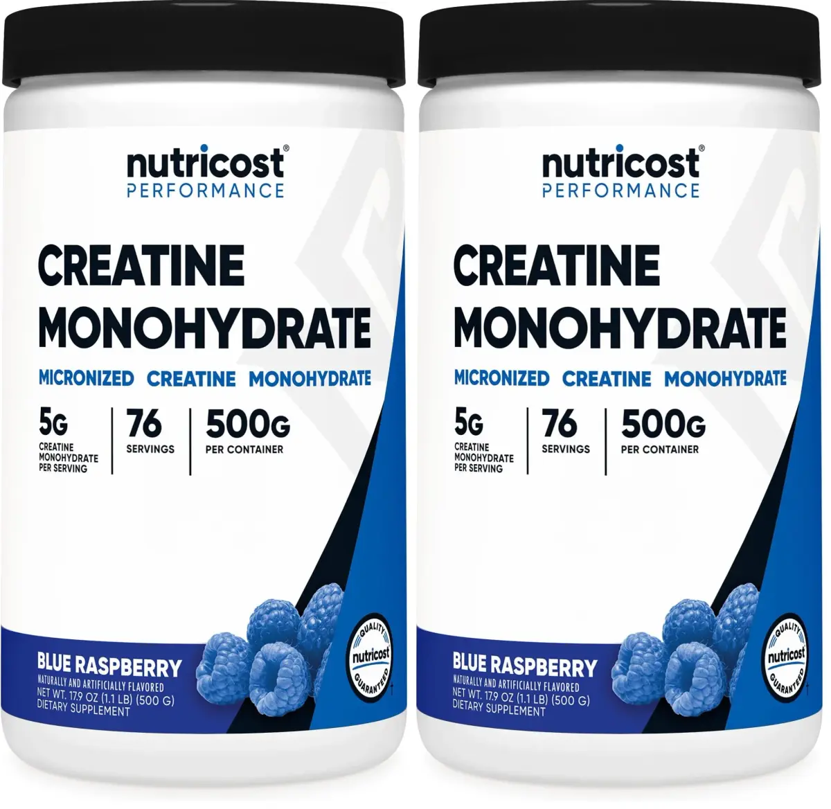 Nutricost Blue Raspberry Creatine Monohydrate Powder, 1kg (2 x 500g) | High Protein Nutritional Supplement - main product image